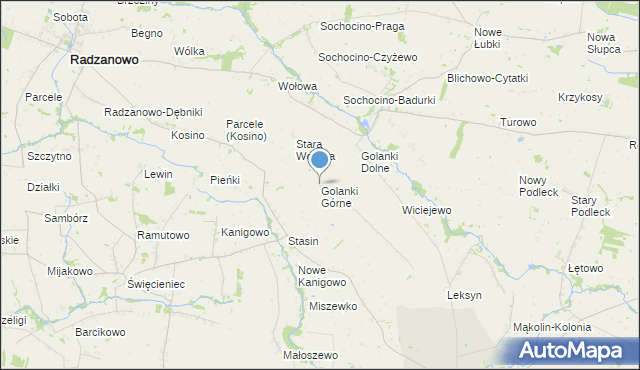 mapa Golanki Górne, Golanki Górne na mapie Targeo